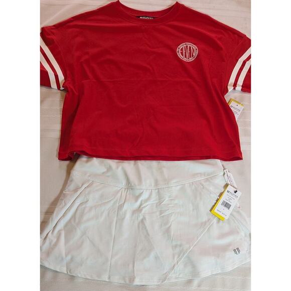 Eleven By Venus Williams Tennis Skort & Retro Cotton Tee Size Small Outfit New - Picture 1 of 13